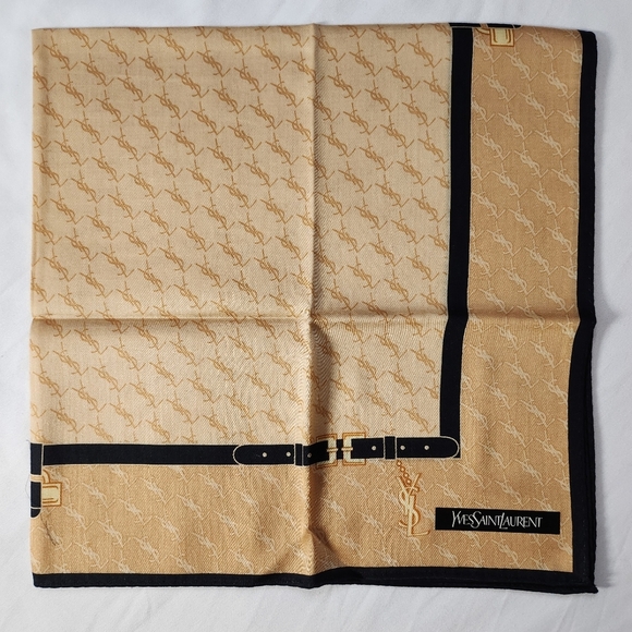 ❤️ YVES SAINT LAURENT SCARF/Handkerchief cotton Brand-new - Picture 3 of 9